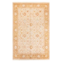 One-of-a-kind Hand Knotted Wool Mogul Ivory Area Rug