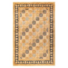 Tapis unique en son genre en laine nouée à la main Mogul Ivory