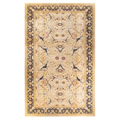 One-of-a-kind Hand Knotted Wool Mogul Ivory Area Rug