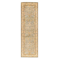 One-of-a-kind Hand Knotted Wool Mogul Light Blue Area Rug