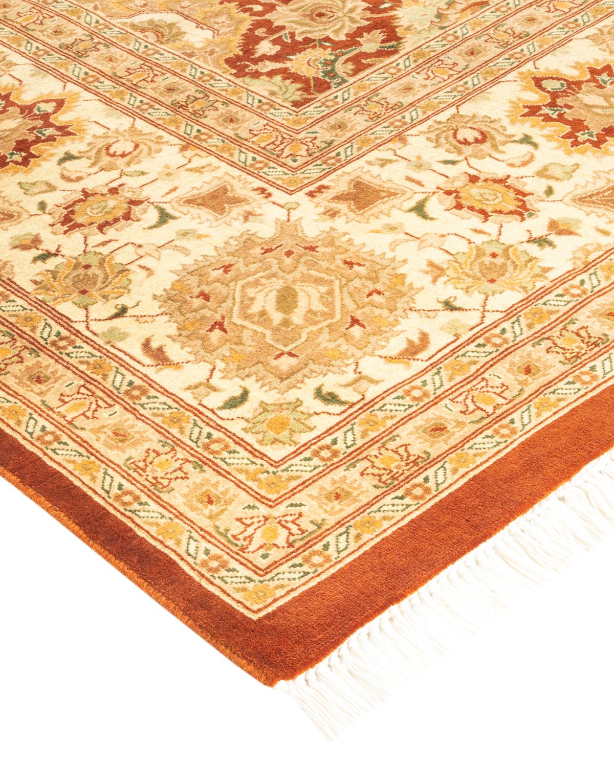 With understated palettes and allover designs, the rugs in the Mogul Collection will bring timeless sophistication to any room. Influenced by a spectrum of Turkish, Indian, and Persian designs, the artisans who handweave these wool rugs imbue