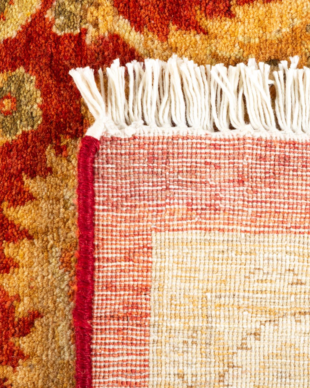 Contemporary One-of-a-kind Hand Knotted Wool Mogul Orange Area Rug For Sale