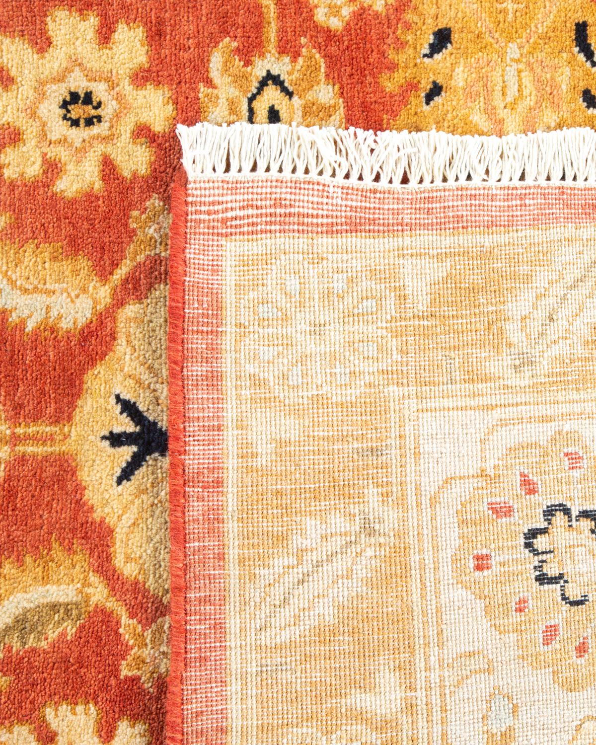 Alfombra de lana anudada a mano única Mogul Naranja Siglo XXI y contemporáneo en venta