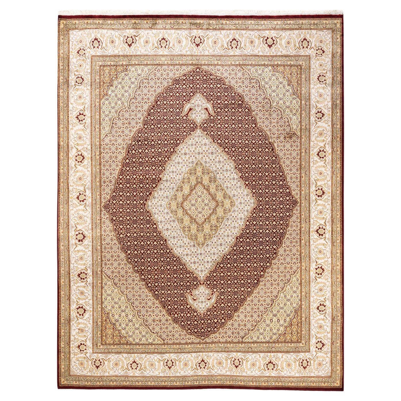 One-of-a-kind Hand Knotted Wool Mogul Orange Area Rug