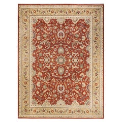 One-of-a-kind Hand Knotted Wool Mogul Orange Area Rug