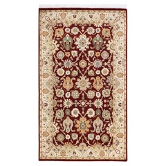 One-of-a-kind Hand Knotted Wool Mogul Orange Area Rug