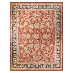 One-of-a-kind Hand Knotted Wool Mogul Orange Area Rug