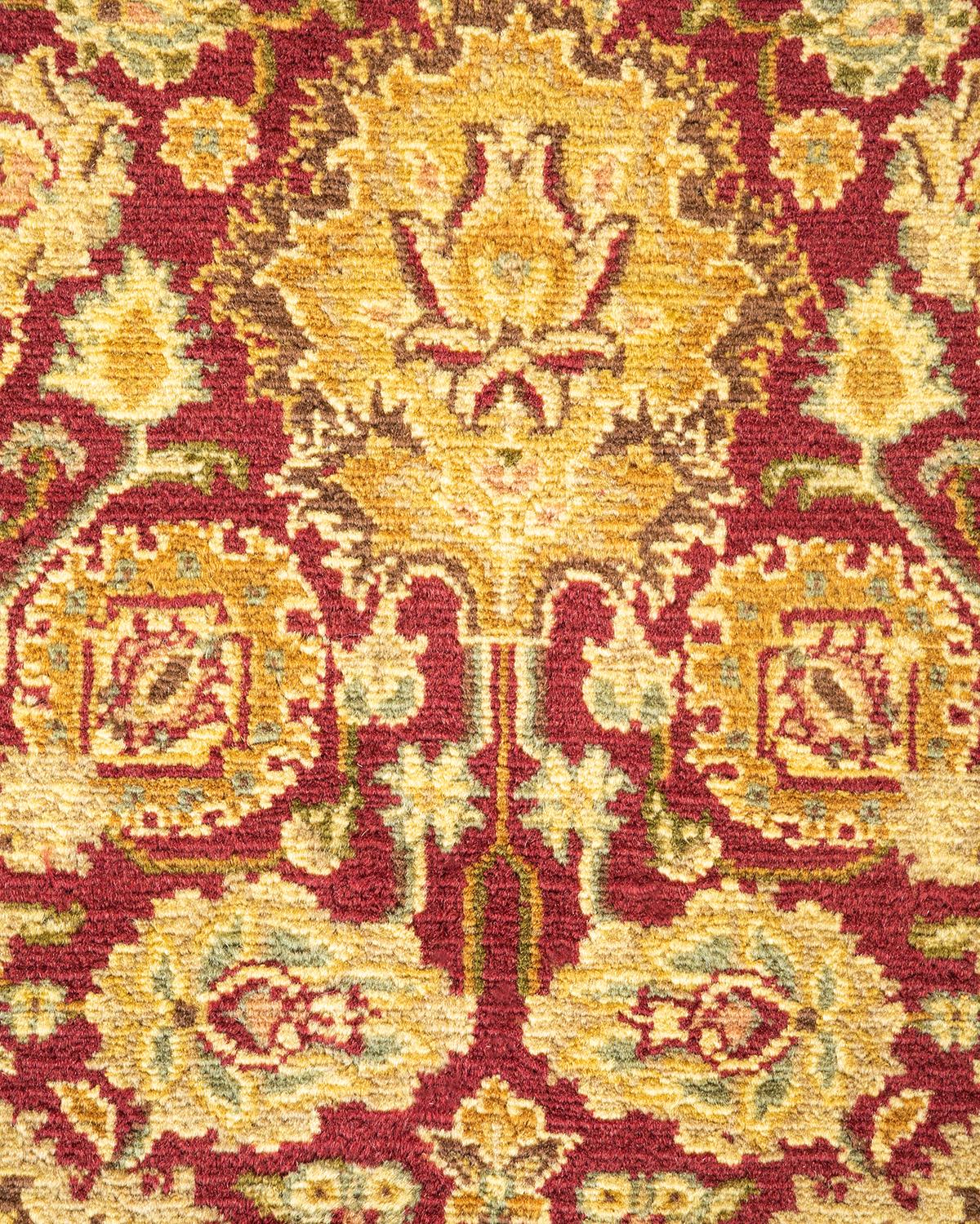 Pakistani One-of-a-kind Hand Knotted Wool Mogul Purple Area Rug For Sale