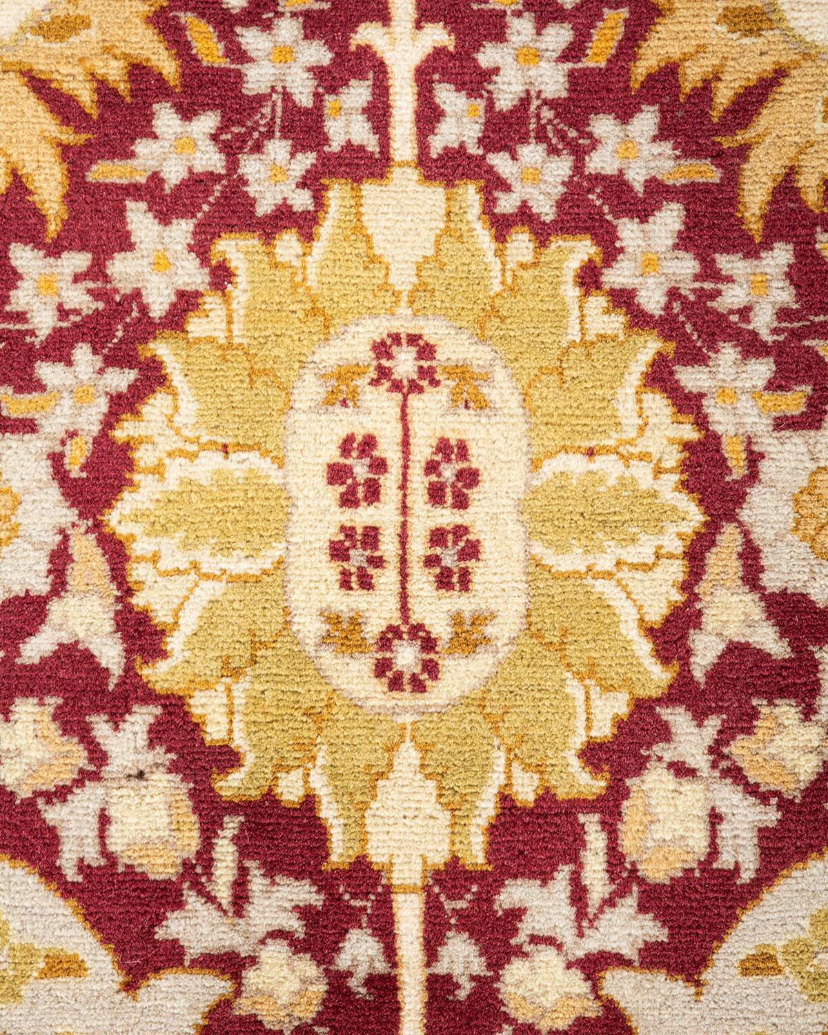 Handgeknüpfter Mogul-Teppich aus Wolle in Violett, Unikat (Pakistanisch) im Angebot