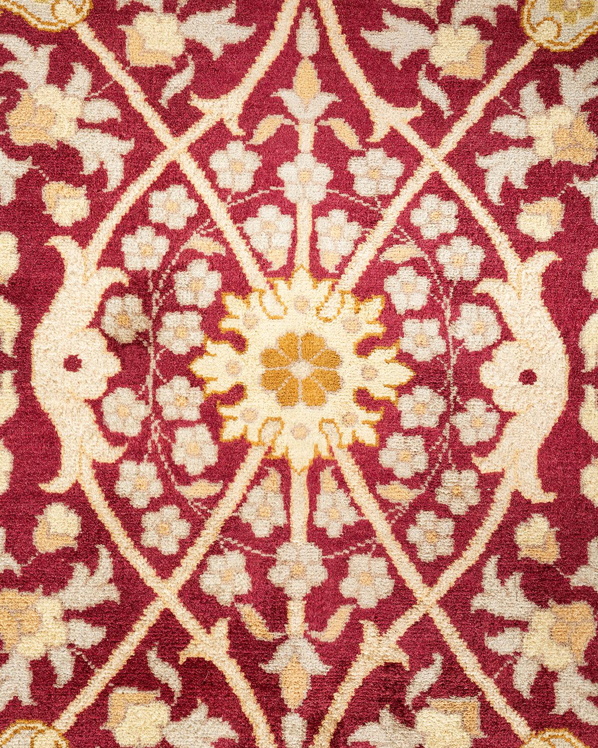 Handgeknüpfter Mogul-Teppich aus Wolle in Violett, Unikat (Pakistanisch) im Angebot