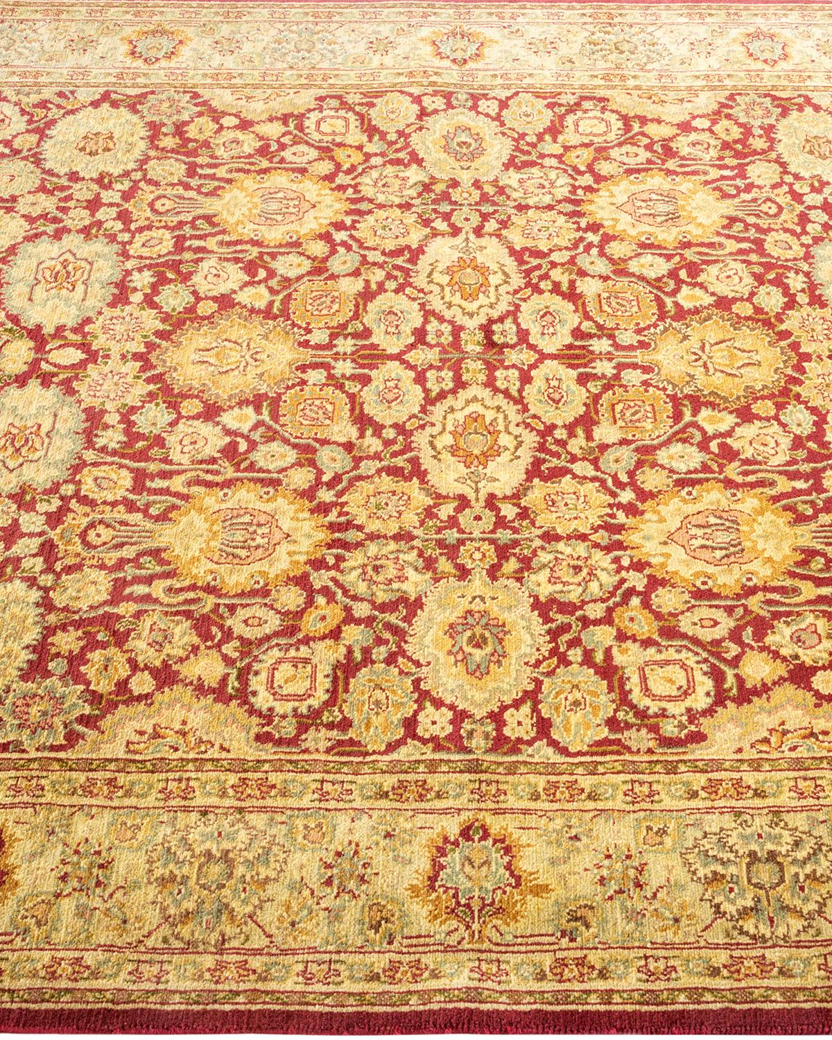 One-of-a-kind Hand Knotted Wool Mogul Purple Area Rug In New Condition For Sale In Norwalk, CT