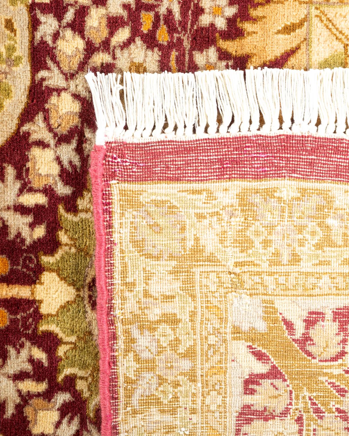 Contemporary One-of-a-kind Hand Knotted Wool Mogul Purple Area Rug For Sale