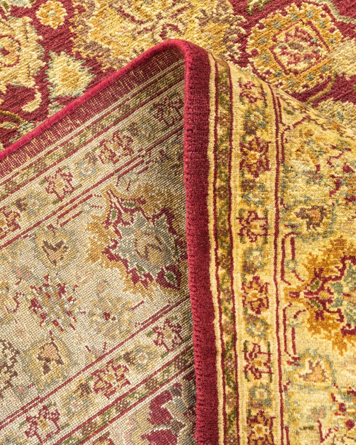One-of-a-kind Hand Knotted Wool Mogul Purple Area Rug For Sale 1