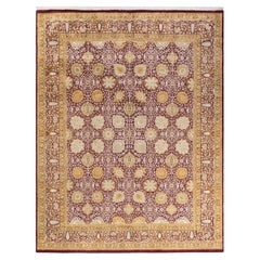 One-of-a-kind Hand Knotted Wool Mogul Purple Area Rug