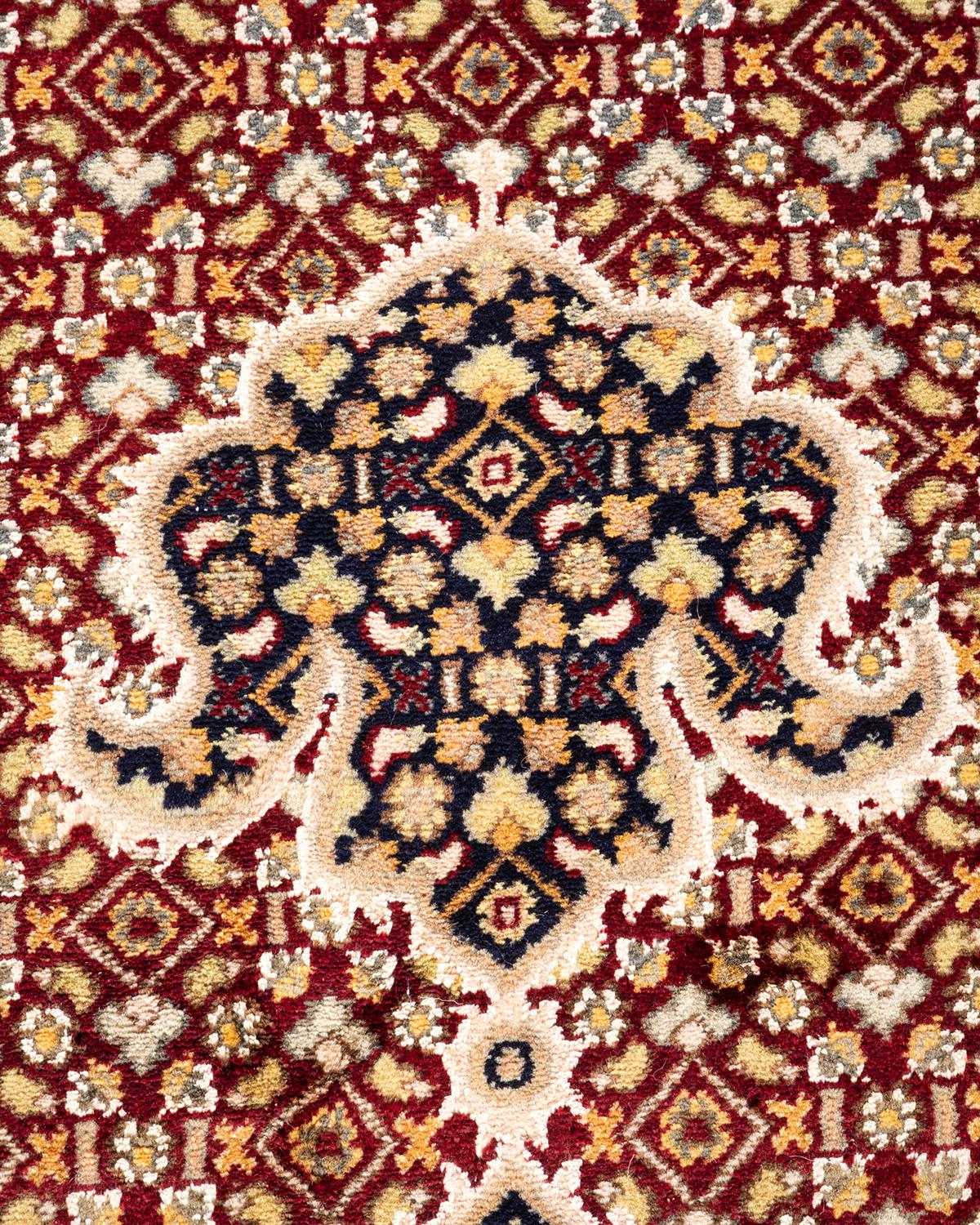 Handgeknüpfter Mogul-Teppich aus roter Wolle, Unikat (Pakistanisch) im Angebot
