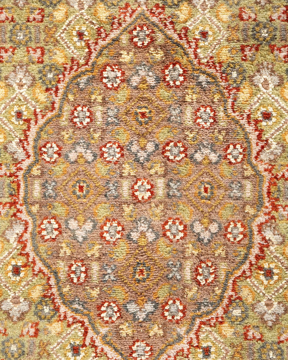Handgeknüpfter Mogul-Teppich aus roter Wolle, Unikat (Pakistanisch) im Angebot