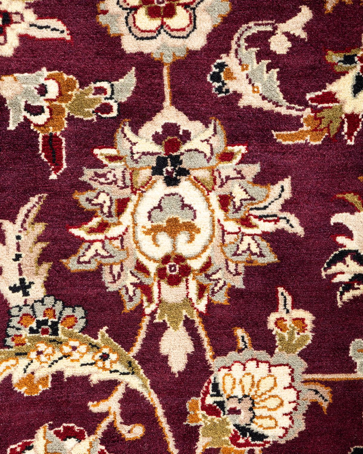 Pakistani One-of-a-kind Hand Knotted Wool Mogul Red Area Rug For Sale