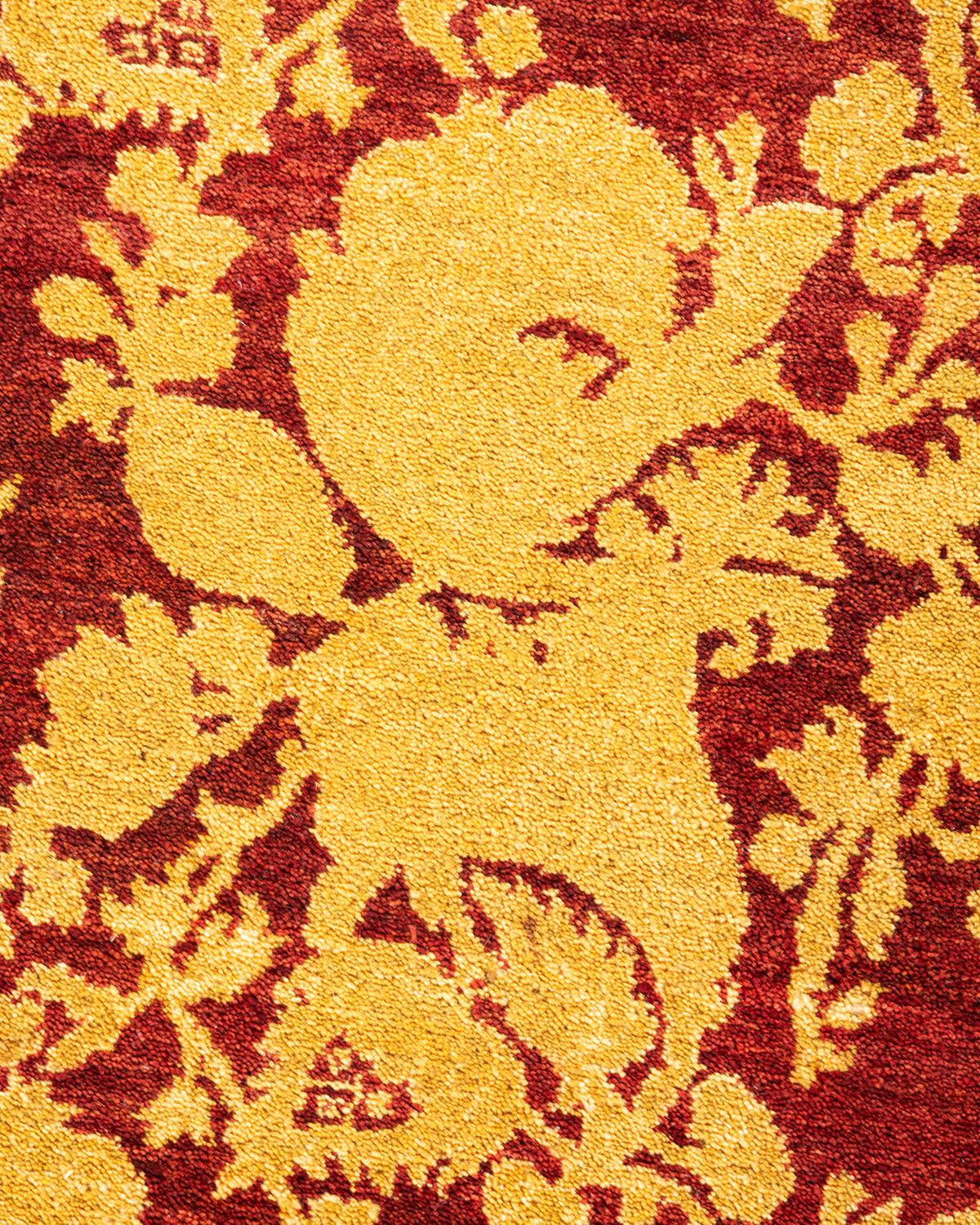 Handgeknüpfter Mogul-Teppich aus roter Wolle, Unikat (Pakistanisch) im Angebot