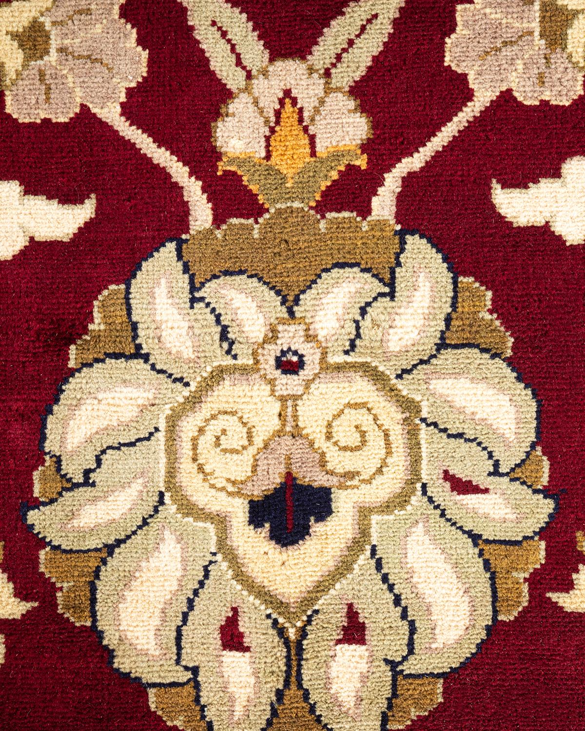 Handgeknüpfter Mogul-Teppich aus roter Wolle, Unikat (Pakistanisch) im Angebot
