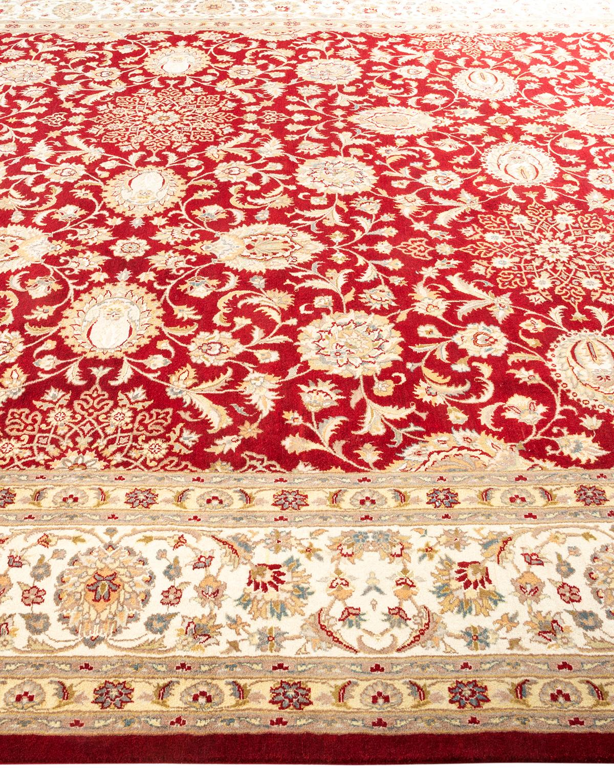 Tapis Mogul rouge en laine noué à la main, unique en son genre Neuf - En vente à Norwalk, CT