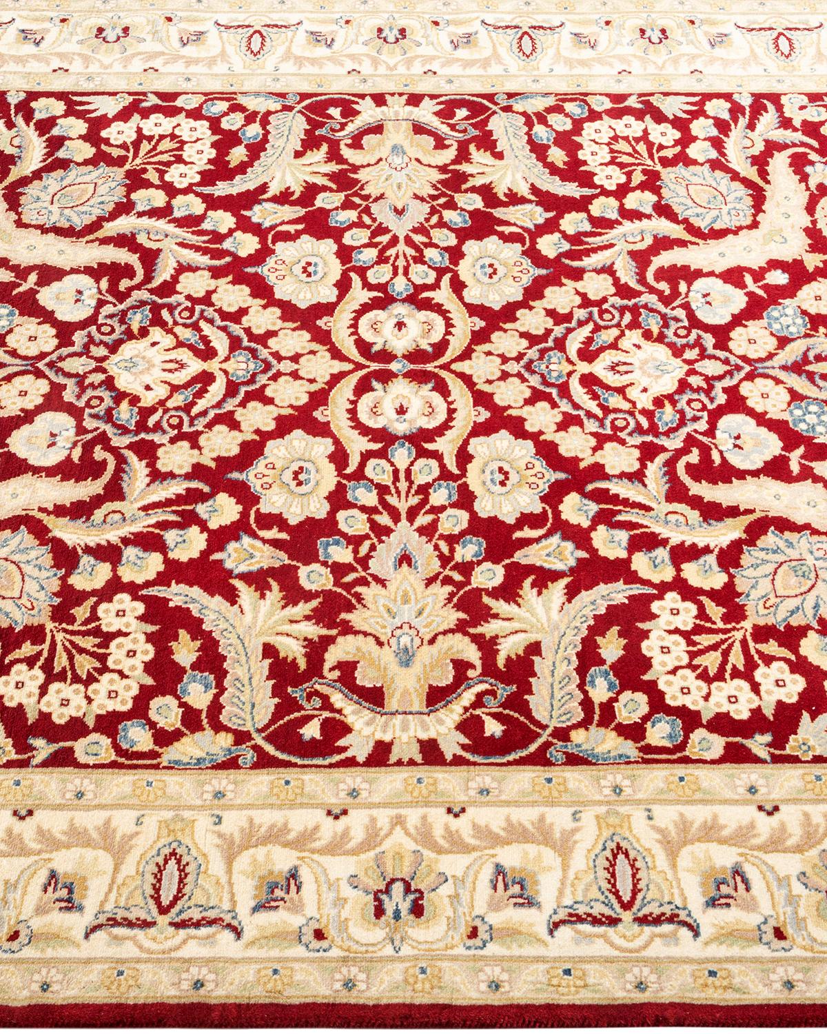 Tapis Mogul rouge en laine noué à la main, unique en son genre Neuf - En vente à Norwalk, CT