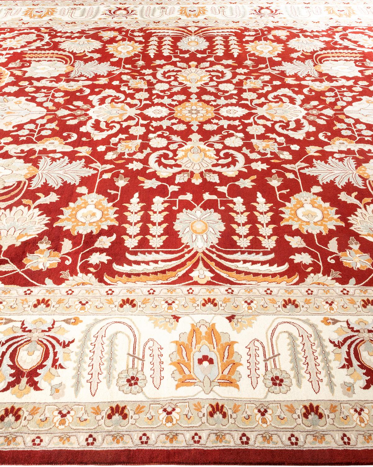 Tapis Mogul rouge en laine noué à la main, unique en son genre Neuf - En vente à Norwalk, CT