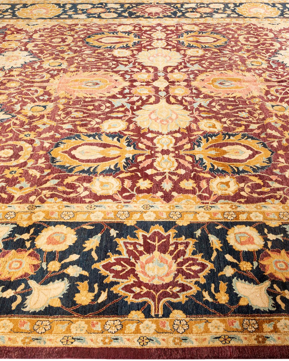 Tapis Mogul rouge en laine noué à la main, unique en son genre Neuf - En vente à Norwalk, CT