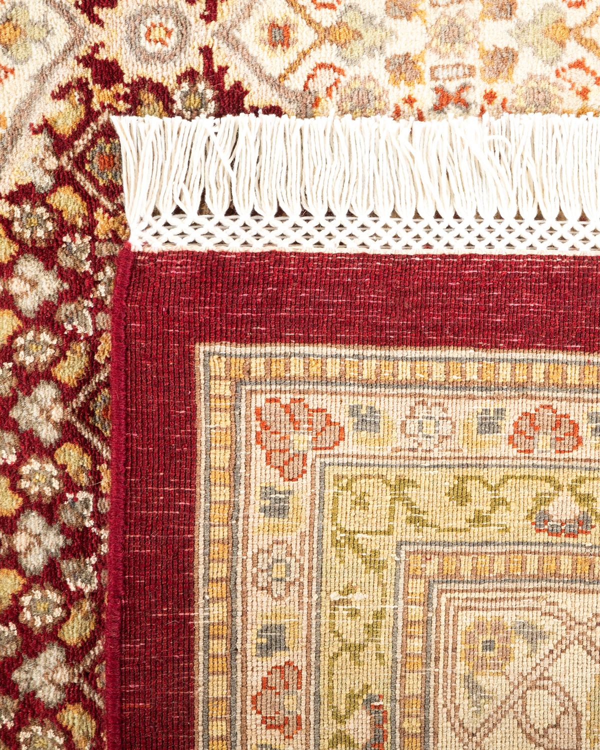 Handgeknüpfter Wollteppich Mogul Red Area Rug als Unikat (21. Jahrhundert und zeitgenössisch) im Angebot