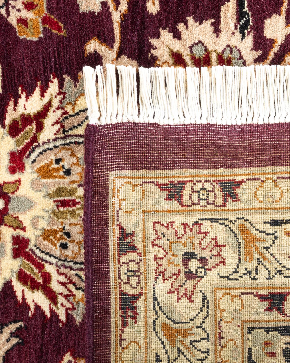 Contemporary One-of-a-kind Hand Knotted Wool Mogul Red Area Rug For Sale