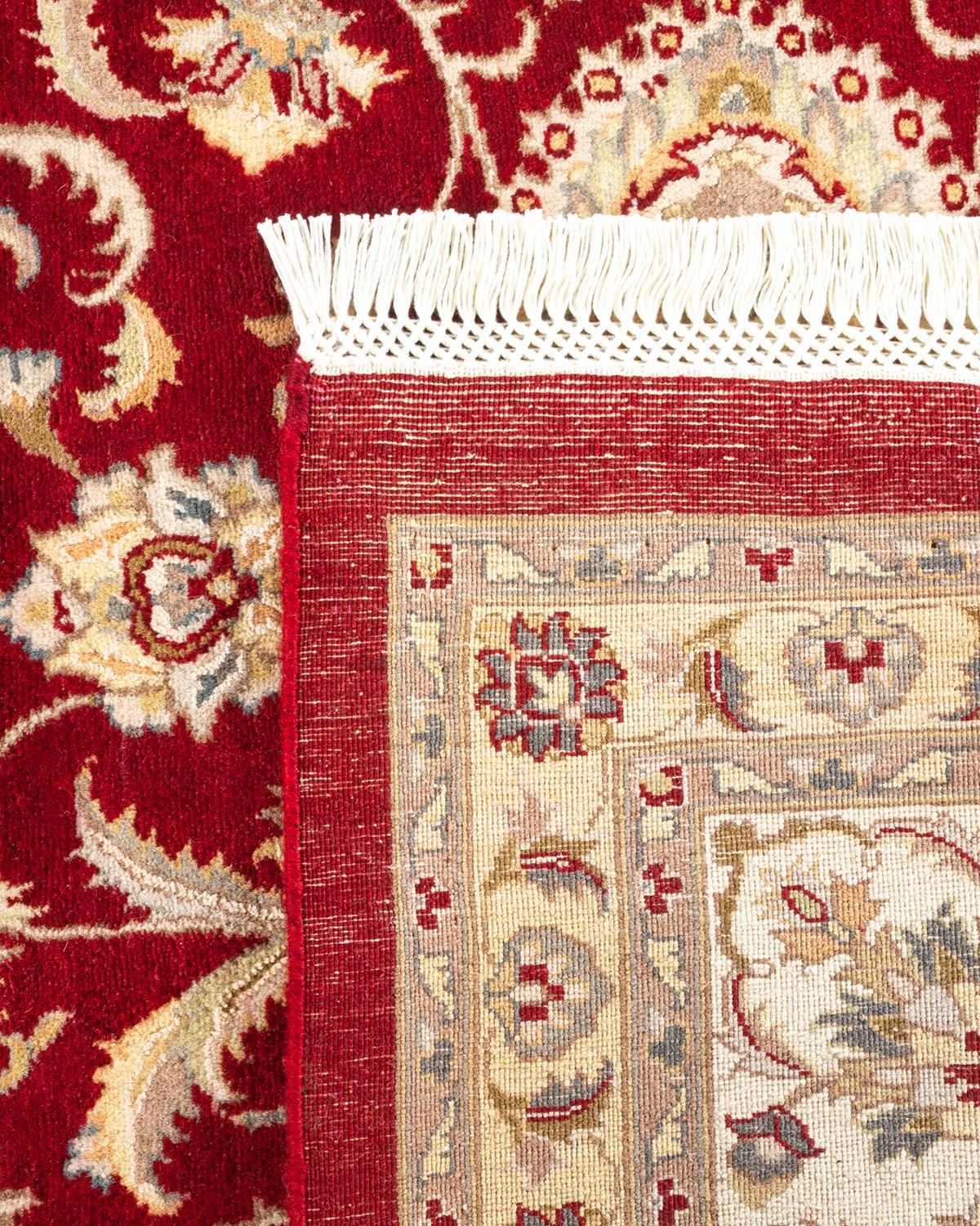XXIe siècle et contemporain Tapis Mogul rouge en laine noué à la main, unique en son genre en vente