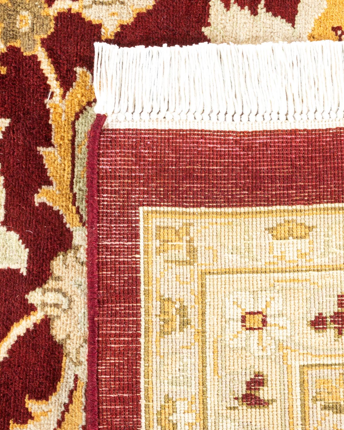 Handgeknüpfter Mogul-Teppich aus roter Wolle, Unikat (21. Jahrhundert und zeitgenössisch) im Angebot