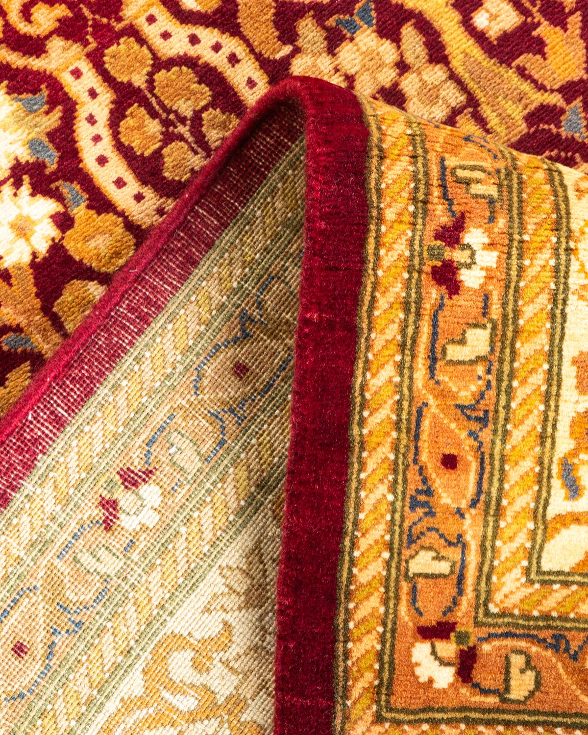 Handgeknüpfter Mogul-Teppich aus roter Wolle, Unikat im Angebot 1