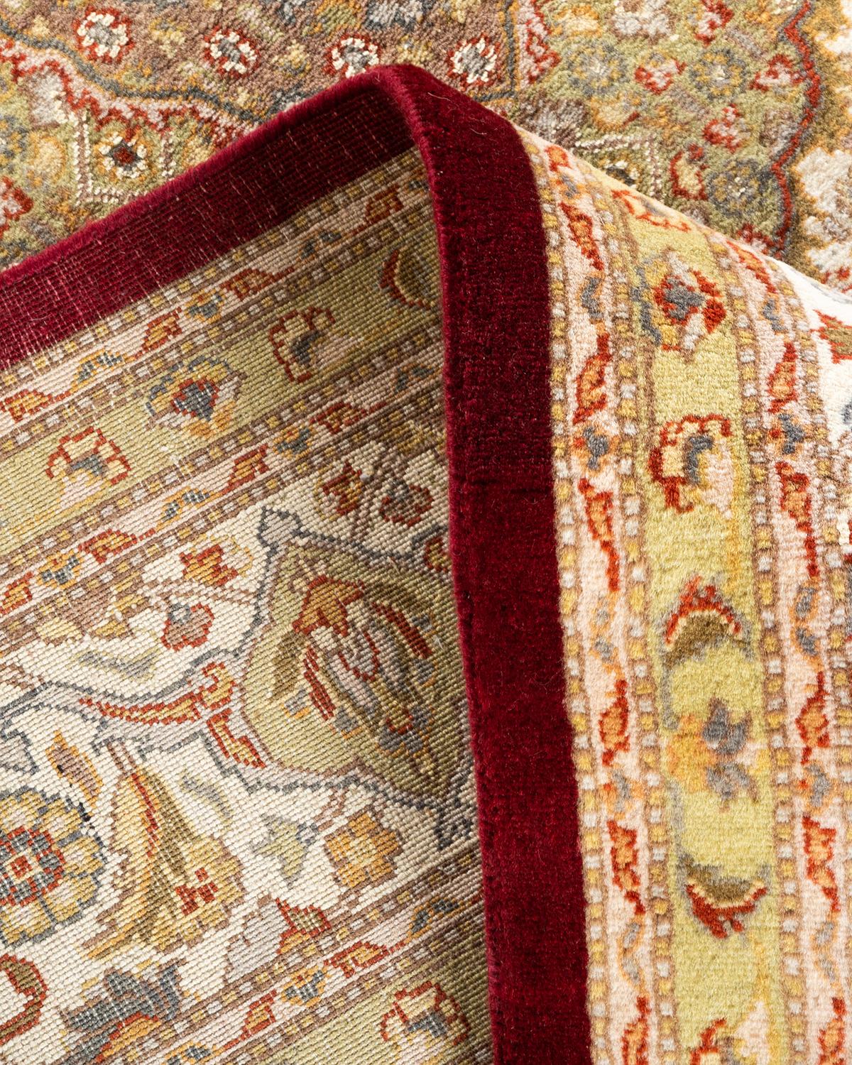 Handgeknüpfter Mogul-Teppich aus roter Wolle, Unikat im Angebot 1