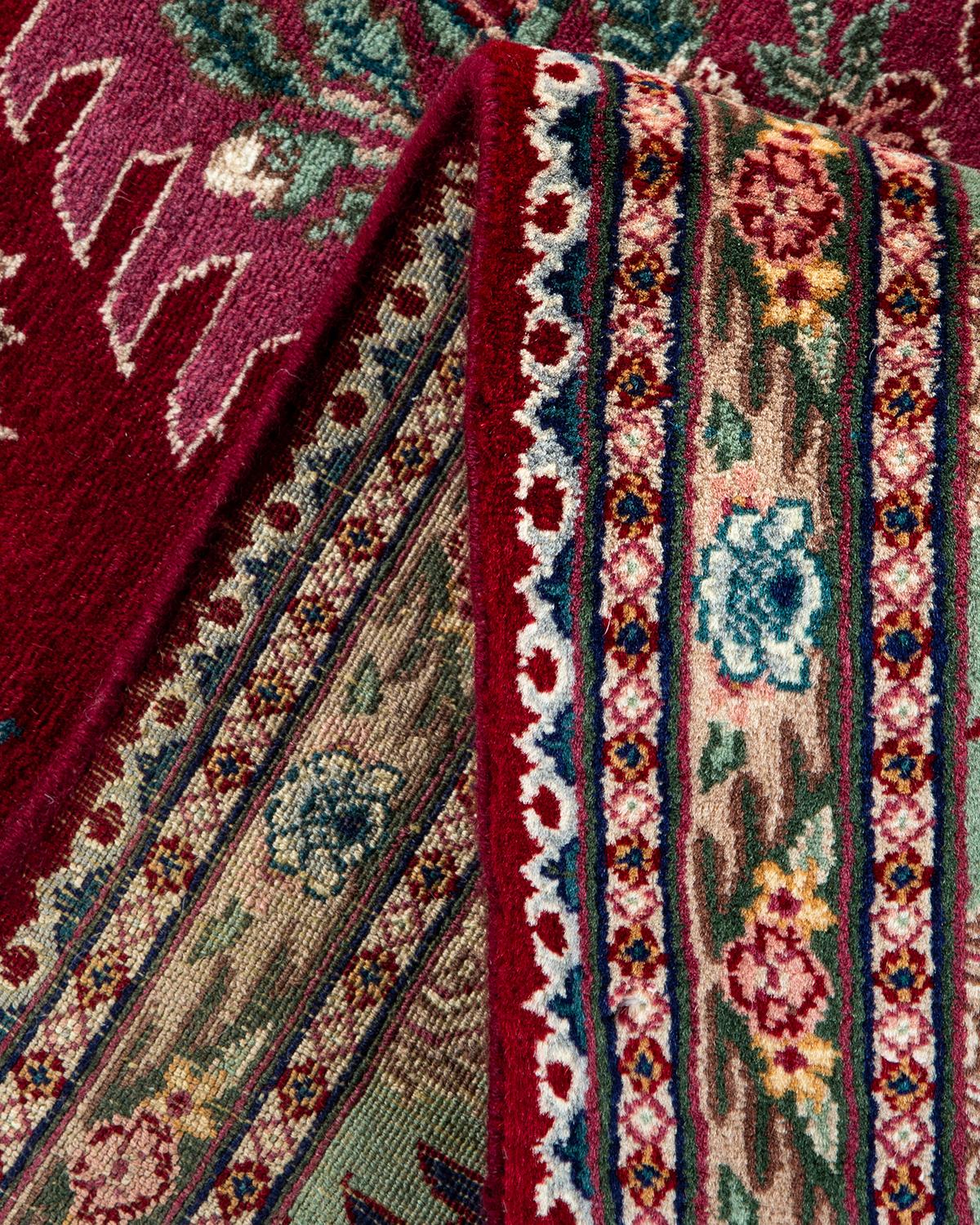 Handgeknüpfter Mogul-Teppich aus roter Wolle, Unikat im Angebot 1
