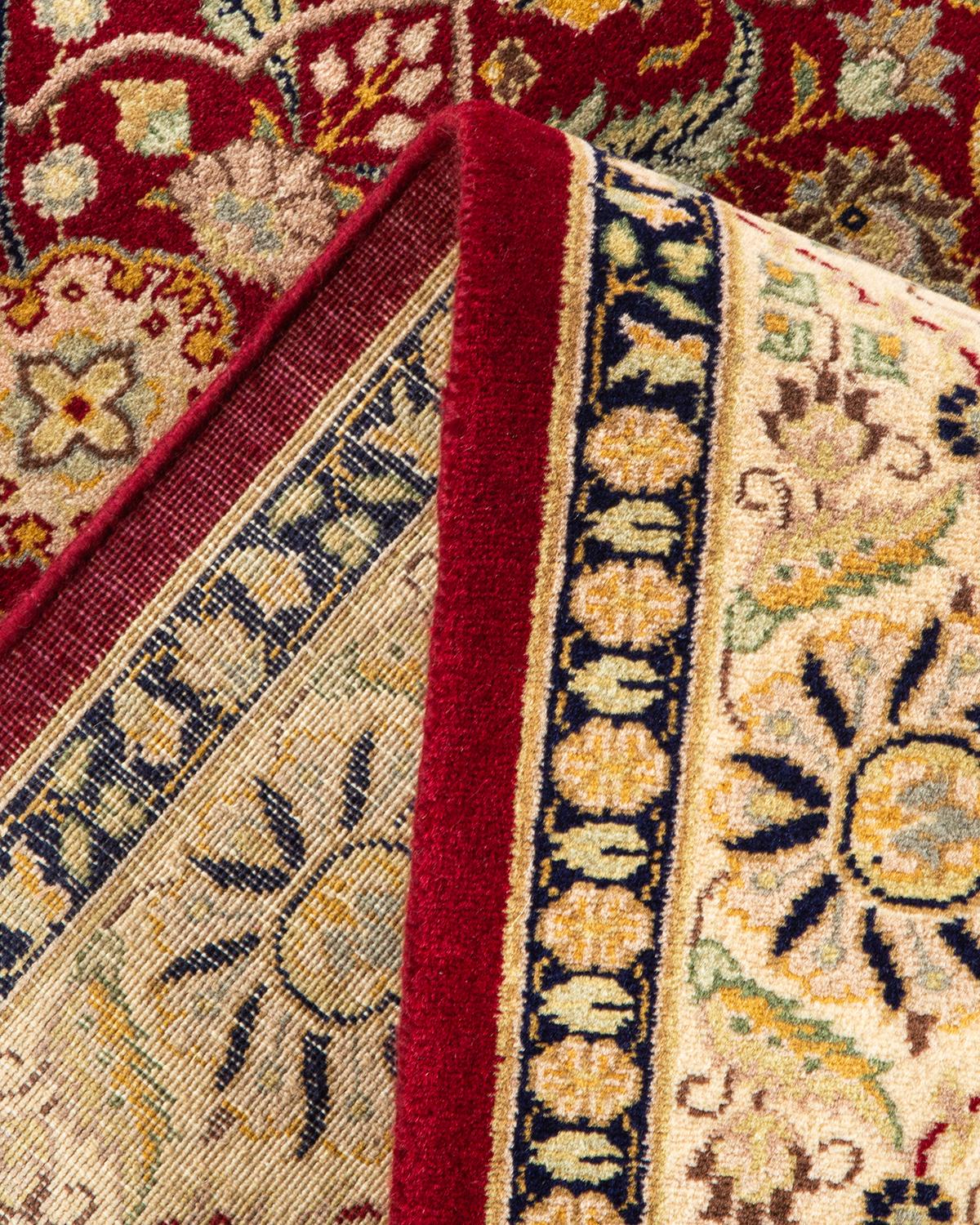 Handgeknüpfter Mogul-Teppich aus roter Wolle, Unikat im Angebot 1