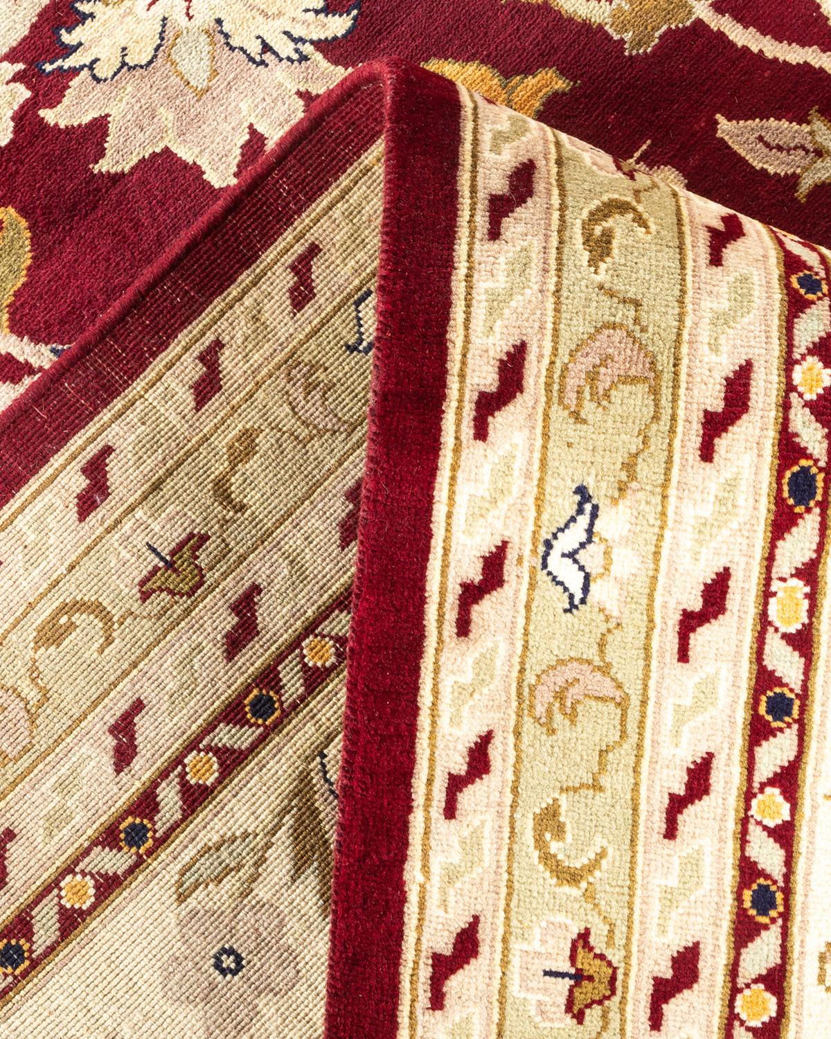 Handgeknüpfter Mogul-Teppich aus roter Wolle, Unikat im Angebot 1