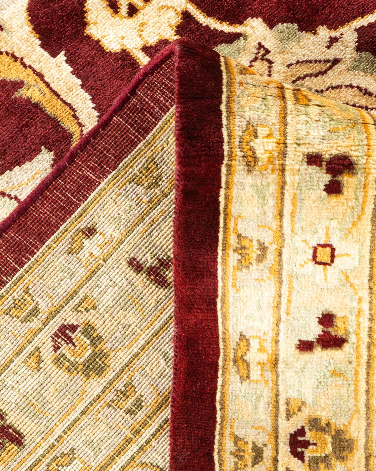 Handgeknüpfter Mogul-Teppich aus roter Wolle, Unikat im Angebot 1