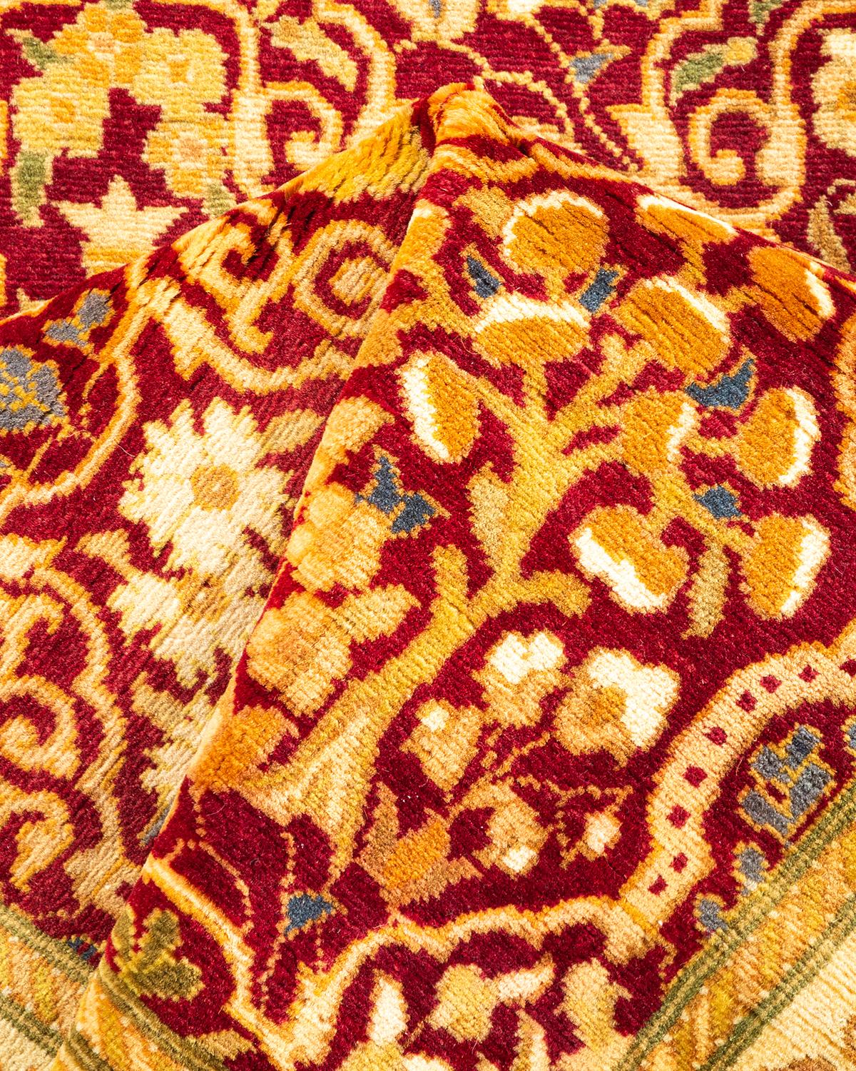 Handgeknüpfter Mogul-Teppich aus roter Wolle, Unikat im Angebot 2