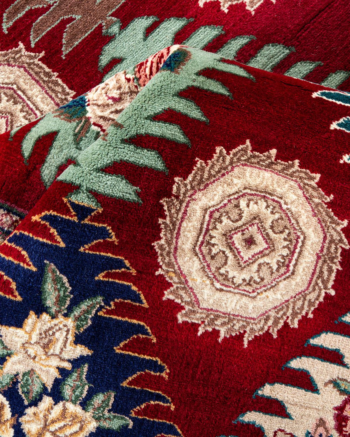 Handgeknüpfter Mogul-Teppich aus roter Wolle, Unikat im Angebot 2