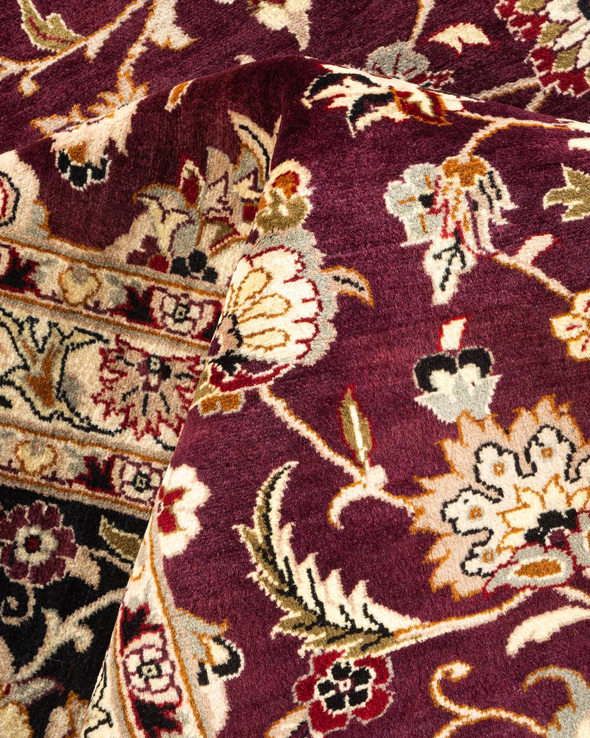 One-of-a-kind Hand Knotted Wool Mogul Red Area Rug For Sale 2