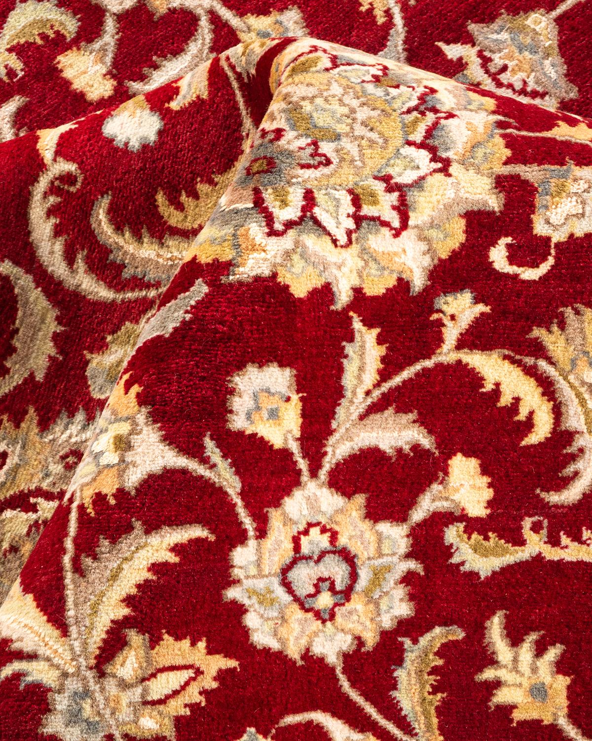 Tapis Mogul rouge en laine noué à la main, unique en son genre en vente 1