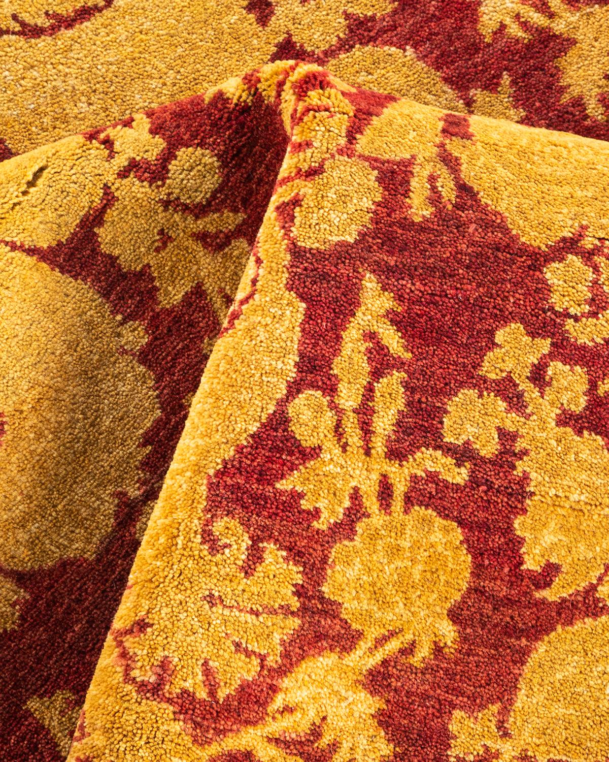 Handgeknüpfter Mogul-Teppich aus roter Wolle, Unikat im Angebot 2