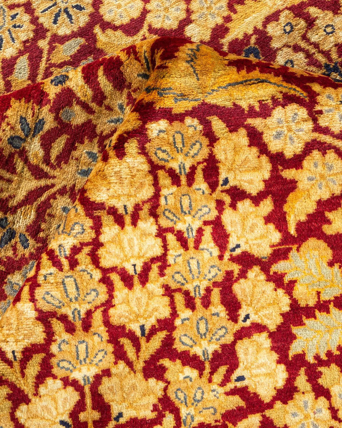 Handgeknüpfter Mogul-Teppich aus roter Wolle, Unikat im Angebot 2