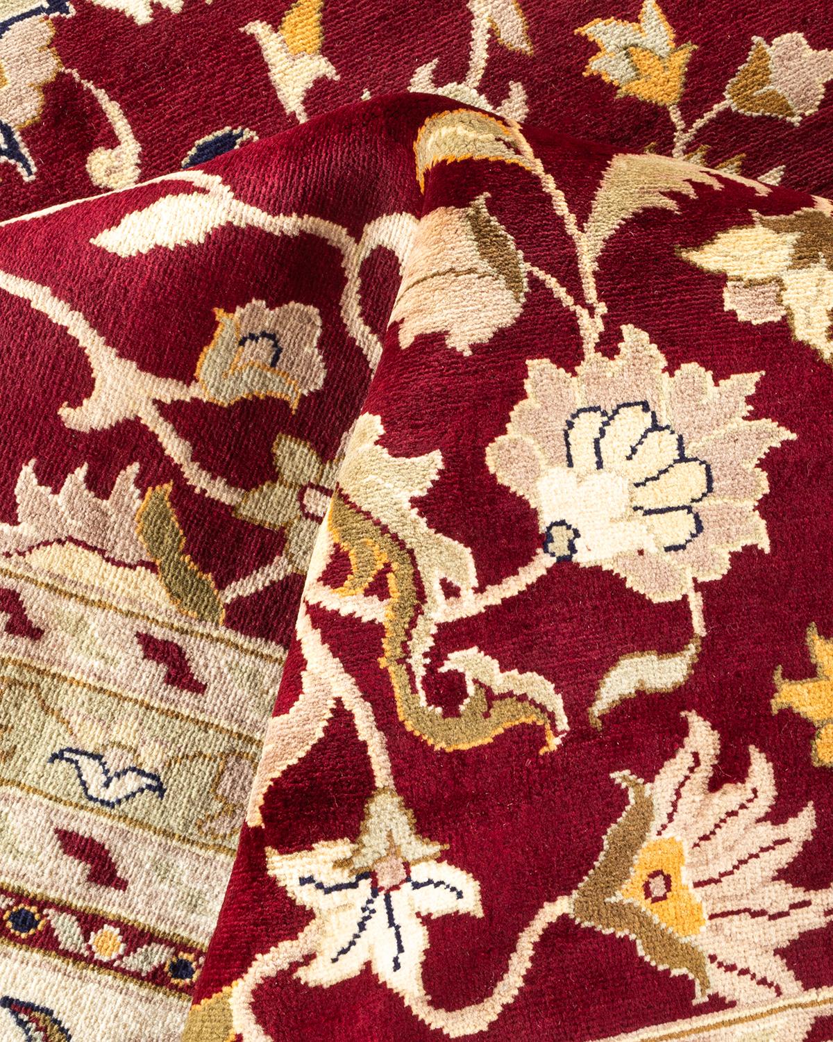 Handgeknüpfter Mogul-Teppich aus roter Wolle, Unikat im Angebot 2
