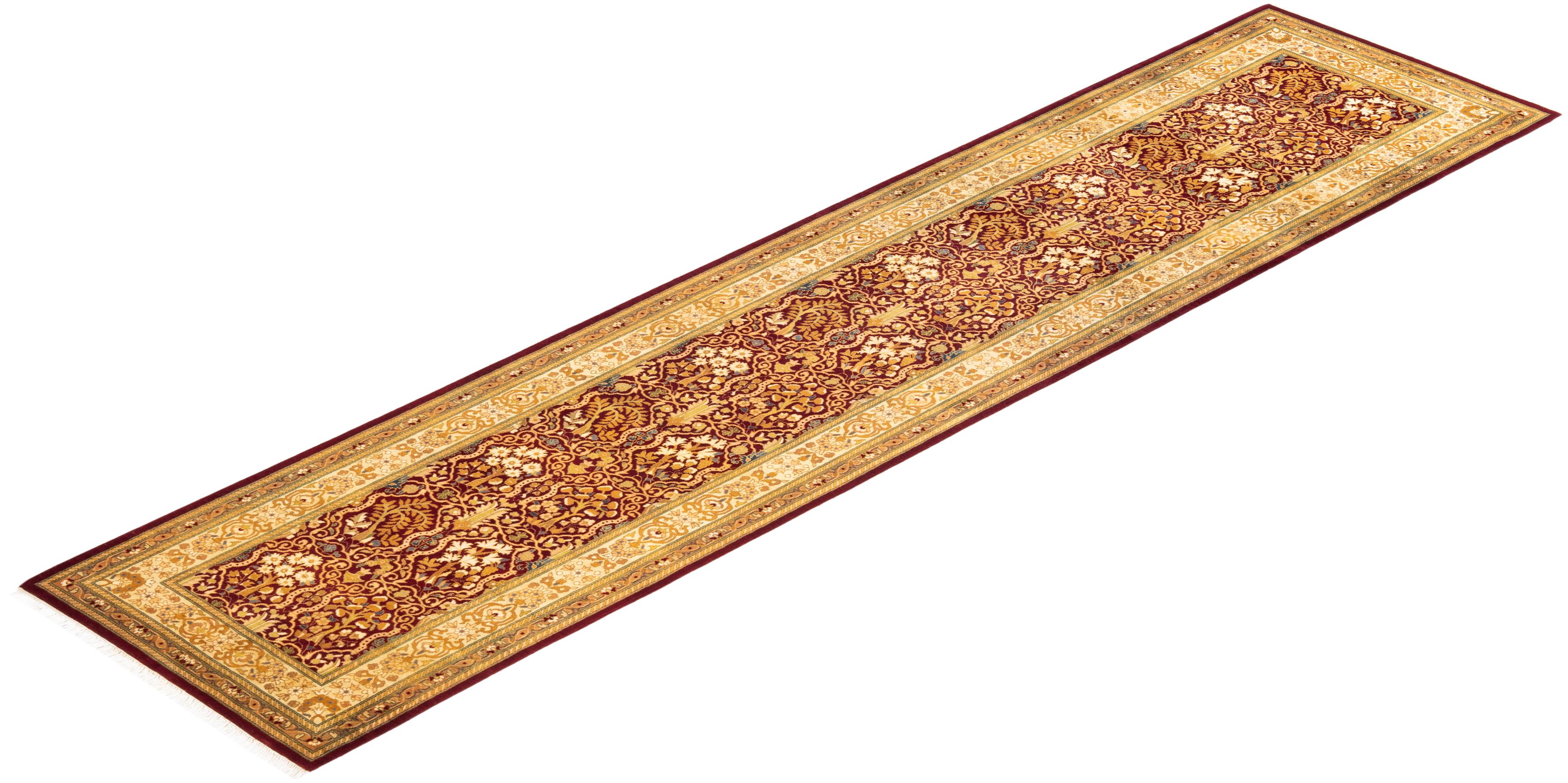 Handgeknüpfter Mogul-Teppich aus roter Wolle, Unikat im Angebot 3
