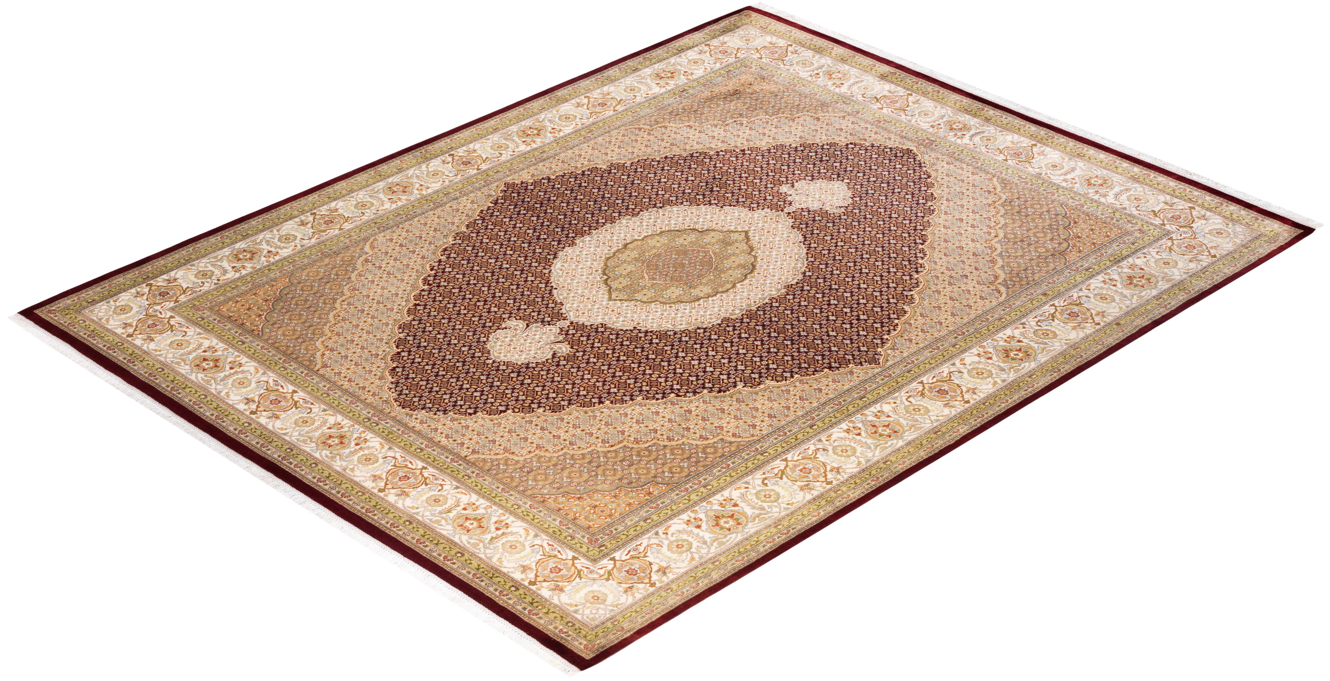 Handgeknüpfter Wollteppich Mogul Red Area Rug als Unikat im Angebot 2