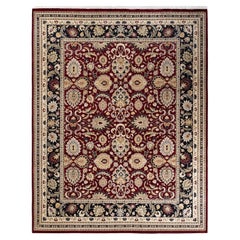 One-of-a-kind Hand Knotted Wool Mogul Red Area Rug