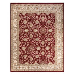 One-of-a-kind Hand Knotted Wool Mogul Red Area Rug