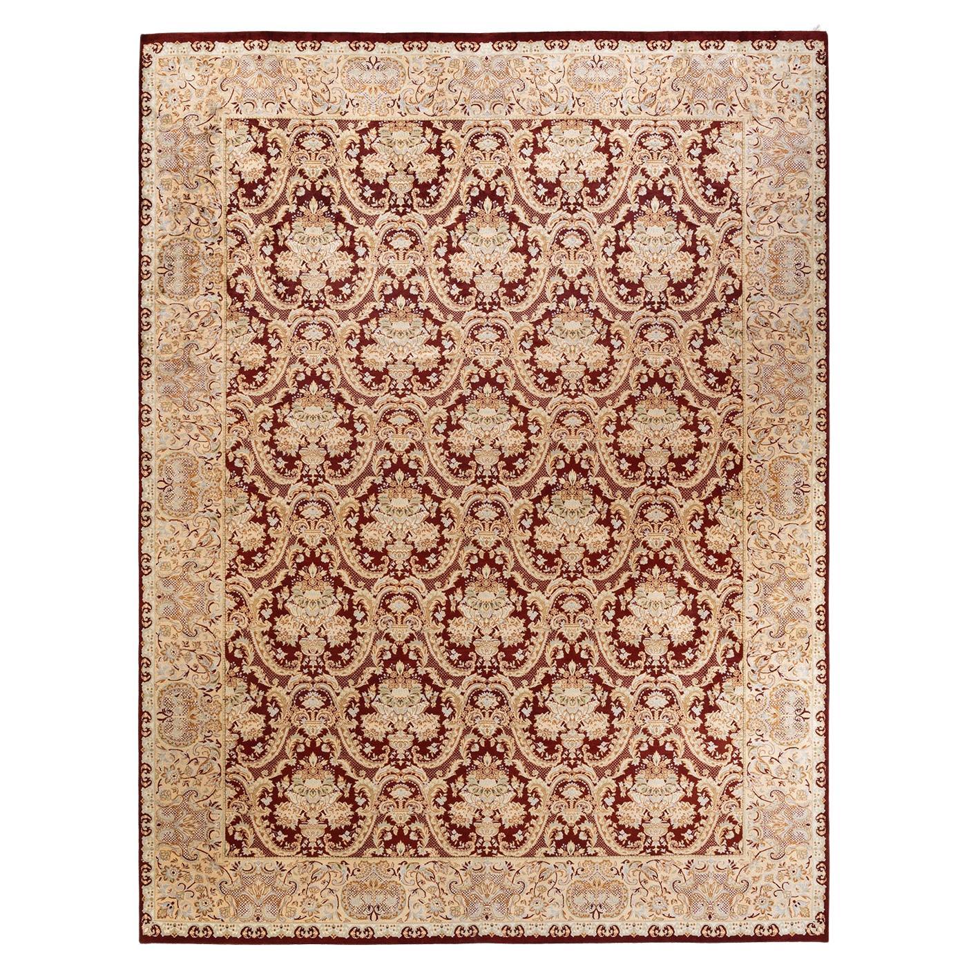 One-of-a-kind Hand Knotted Wool Mogul Red Area Rug