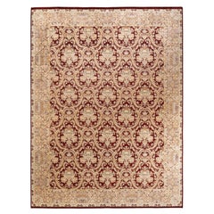One-of-a-kind Hand Knotted Wool Mogul Red Area Rug